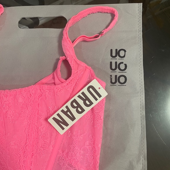 NWT Hot Pink URBAN OUTFITTERS Lovestruck Lace Corset - Picture 7 of 10